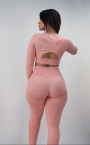 Peach long sleeve legging set