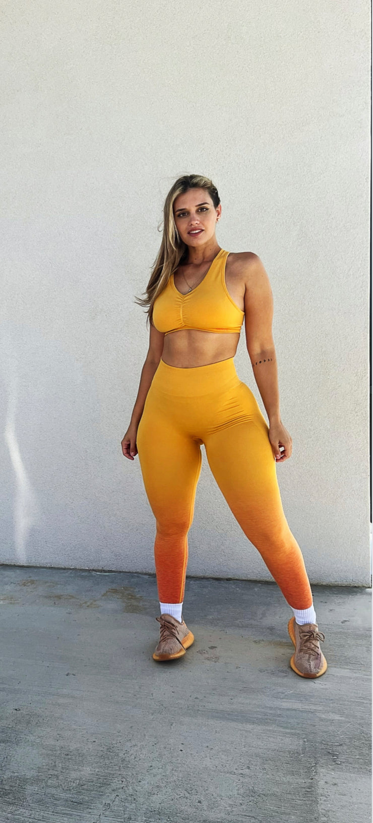 Alphalete Yellow Workout Leggings Size Small - $35 - From Dee